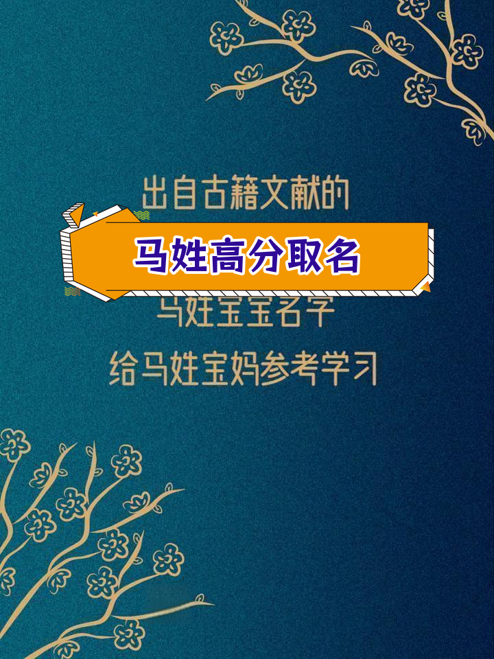 好聽的馬姓男孩名字大全_馬姓男孩起名高貴的