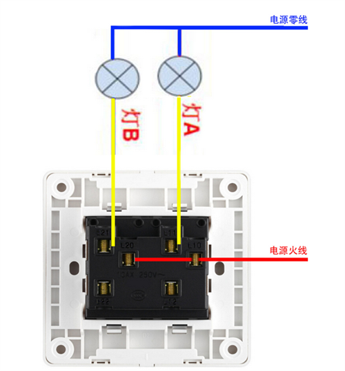 雙燈雙控最少用多少根電線怎樣接開關(guān)