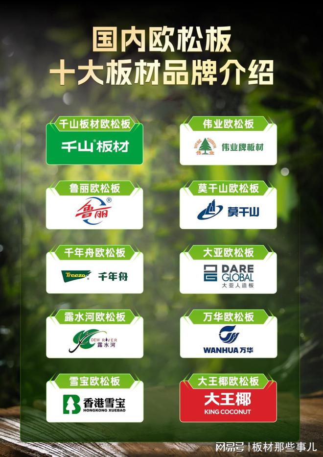 環(huán)保板材十大品牌,知道的說一說吧