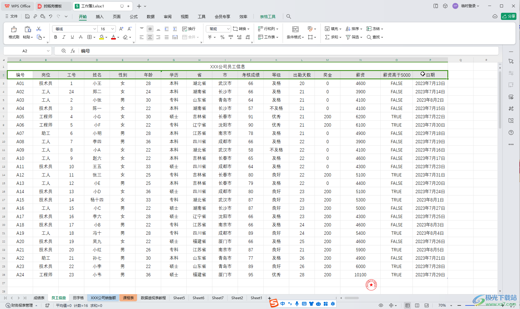 Excel/WPS中如何實(shí)現(xiàn)按職務(wù)高低排序?